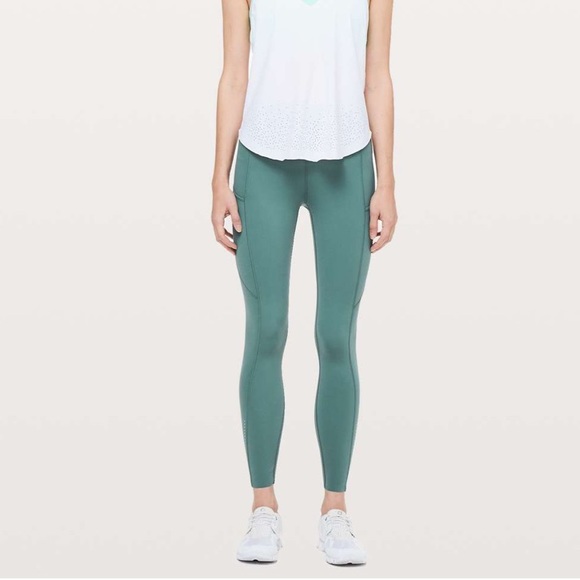 Lululemon Fast & Free 7/8 Tight II Nulux 25” Green Smoke - Picture 2 of 14